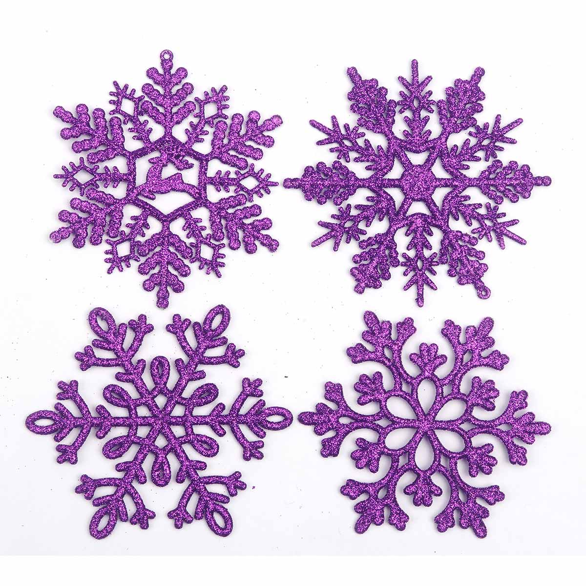 32pcs Glitter Snowflake Ornament 4 Inch for Christmas Tree Decoration-U Pick