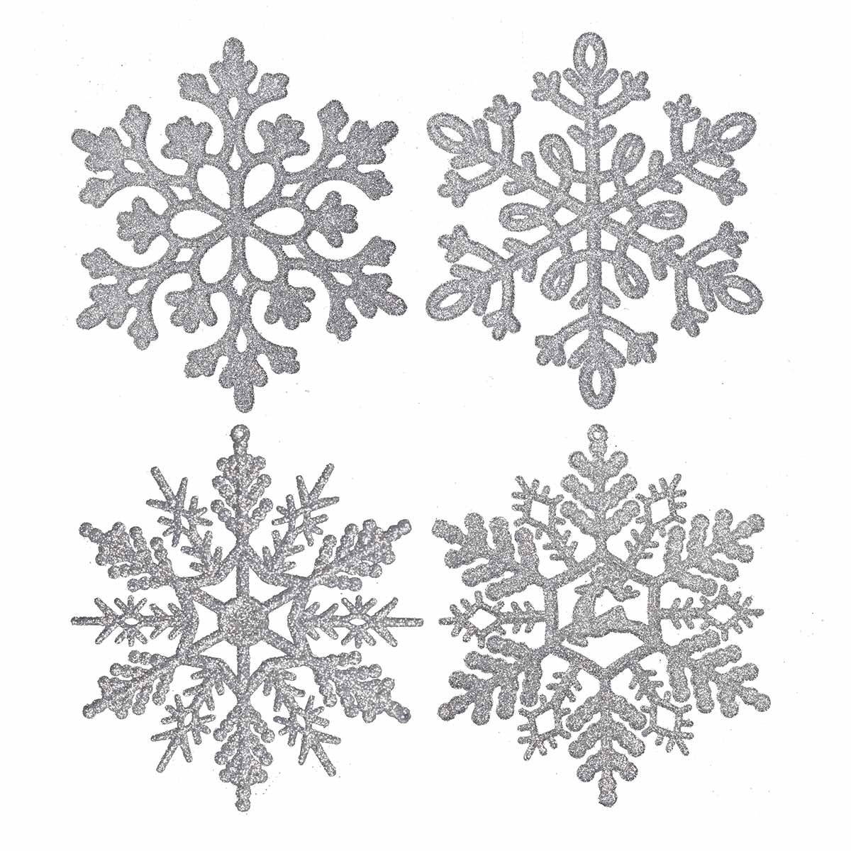 32pcs Glitter Snowflake Ornament 4 Inch for Christmas Tree Decoration-U Pick