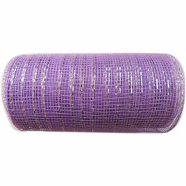 10 inch x 30 feet(10 Yards) Metallic Deco Poly Mesh Ribbon - Lavender