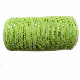 10 inch x 30 feet(10 Yards) Metallic Deco Poly Mesh Ribbon - Lime