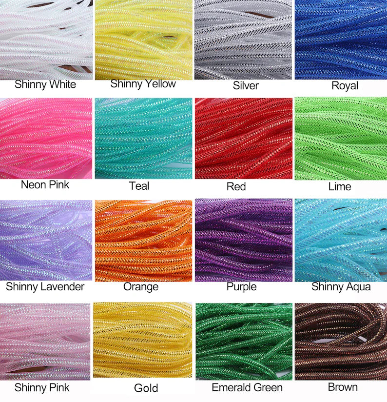 25 Yards Metallic Mesh Tube 8mm For Wreaths