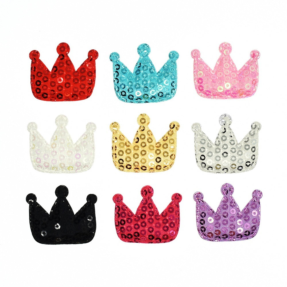 Wholesale 500pcs Padded Sequin Crown 1 3/8" Embellishment - U PICK