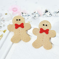 Wholesale 100pcs Padded Gingerbread Man 1.5" Christmas Embellishment - Tan