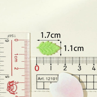 Wholesale 500pcs Padded Cute Felt Leaf 5/8" Embellishment - Lime Green