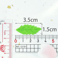 Wholesale 500pcs Padded Felt Leaf 1.5" Embellishment - Green