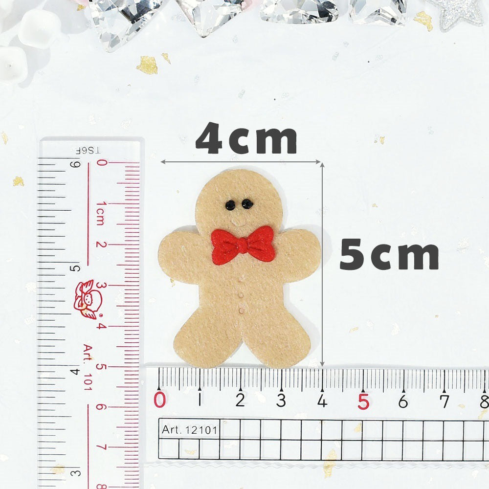 Wholesale 100pcs Padded Gingerbread Man 1.5" Christmas Embellishment - Tan