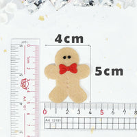 Wholesale 100pcs Padded Gingerbread Man 1.5" Christmas Embellishment - Tan