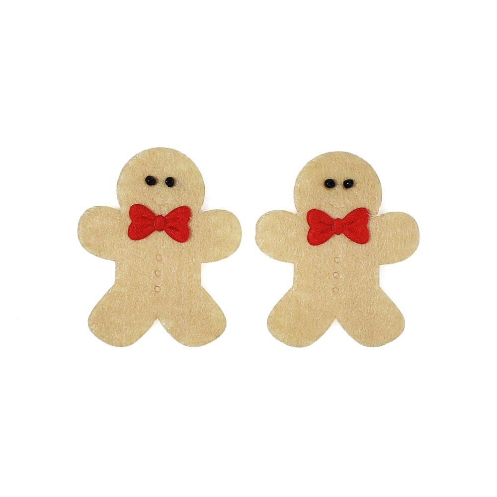 Wholesale 100pcs Padded Gingerbread Man 1.5" Christmas Embellishment - Tan
