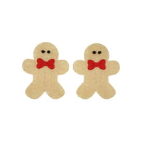 Wholesale 100pcs Padded Gingerbread Man 1.5" Christmas Embellishment - Tan