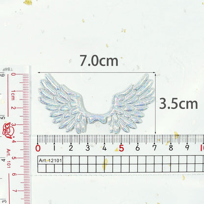 Wholesale 500pcs Padded Shiny Angel Wing 3" Embellishment - Silver