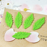 Wholesale 500pcs Padded Felt Leaf 1.5" Embellishment - Green