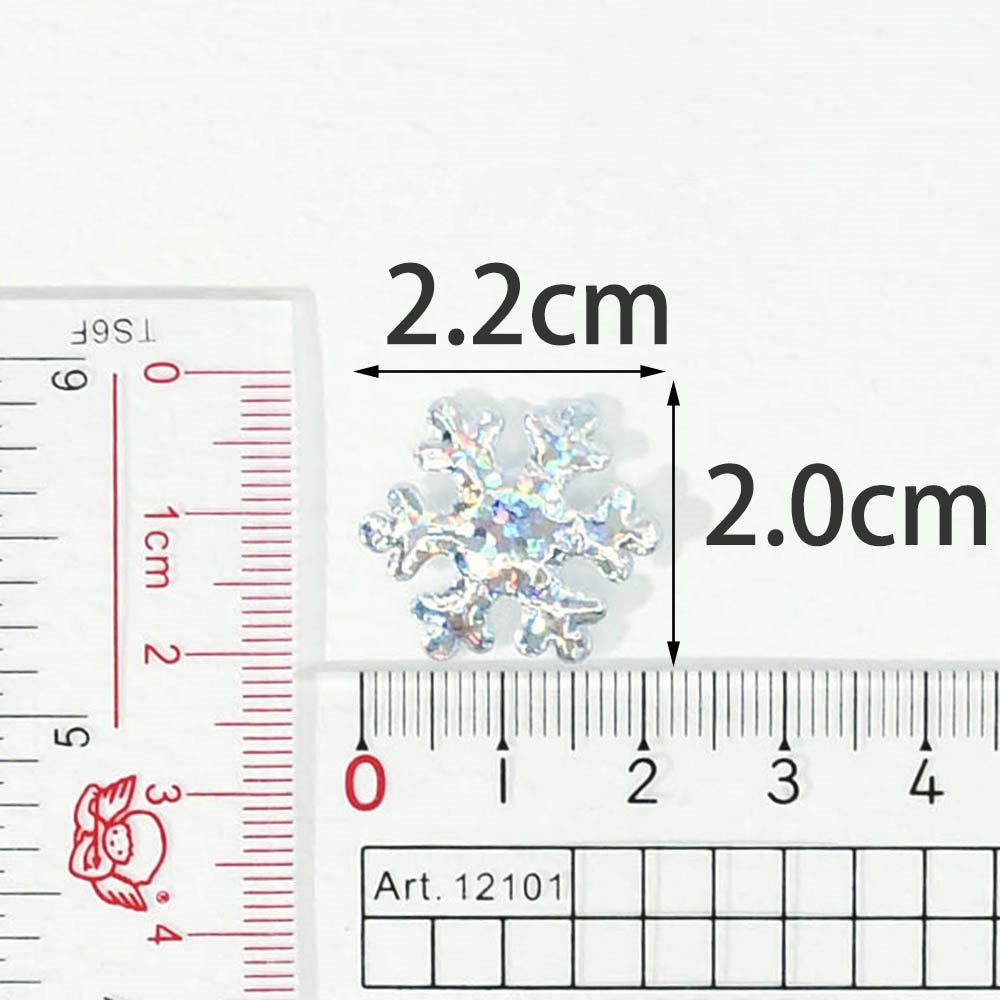 Wholesale 500pcs Padded Cute Shiny Snowflake 3/4" Embellishment - Silver