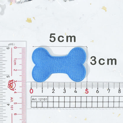 Wholesale 500pcs Padded Felt Bone 2" Embellishment - Blue