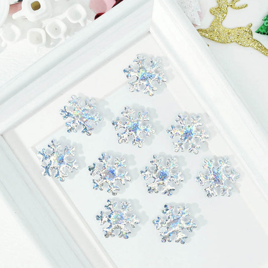Wholesale 500pcs Padded Cute Shiny Snowflake 3/4" Embellishment - Silver