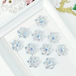 Wholesale 500pcs Padded Cute Shiny Snowflake 3/4" Embellishment - Silver
