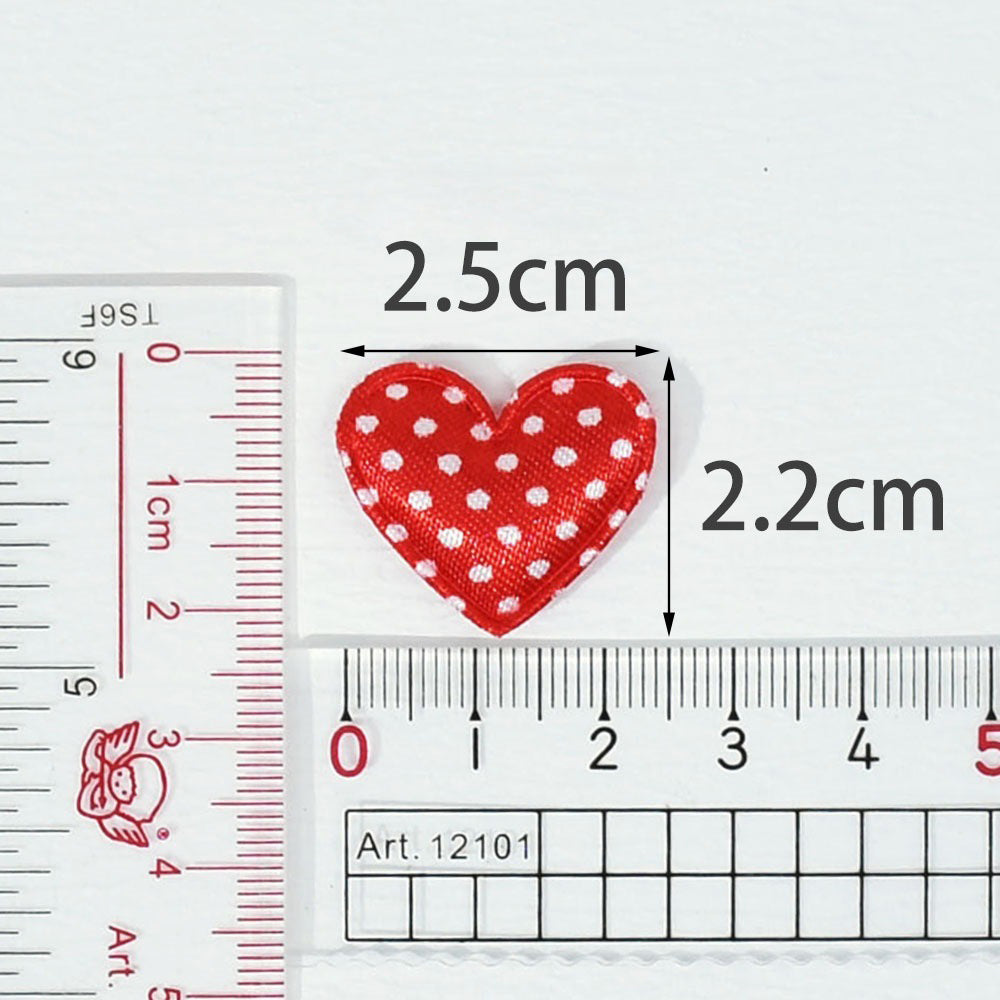 Wholesale 500pcs Padded Satin Heart 1" Dots Embellishment - U PICK