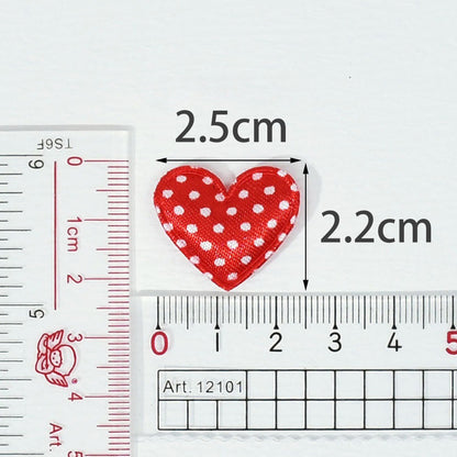 Wholesale 500pcs Padded Satin Heart 1" Dots Embellishment - U PICK