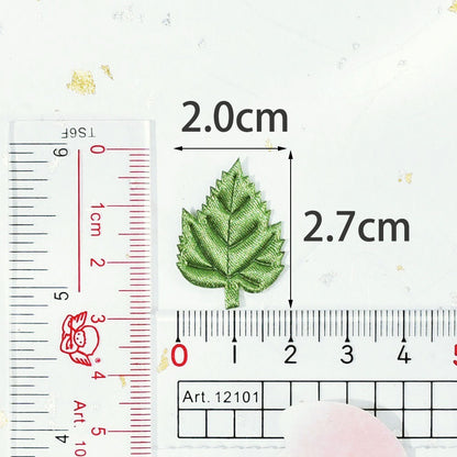 Wholesale 500pcs Padded Satin Leaf 3/4" Embellishment - Green