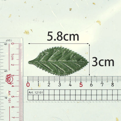 Wholesale 500pcs Padded Satin Leaf 2.25" Embellishment - Green