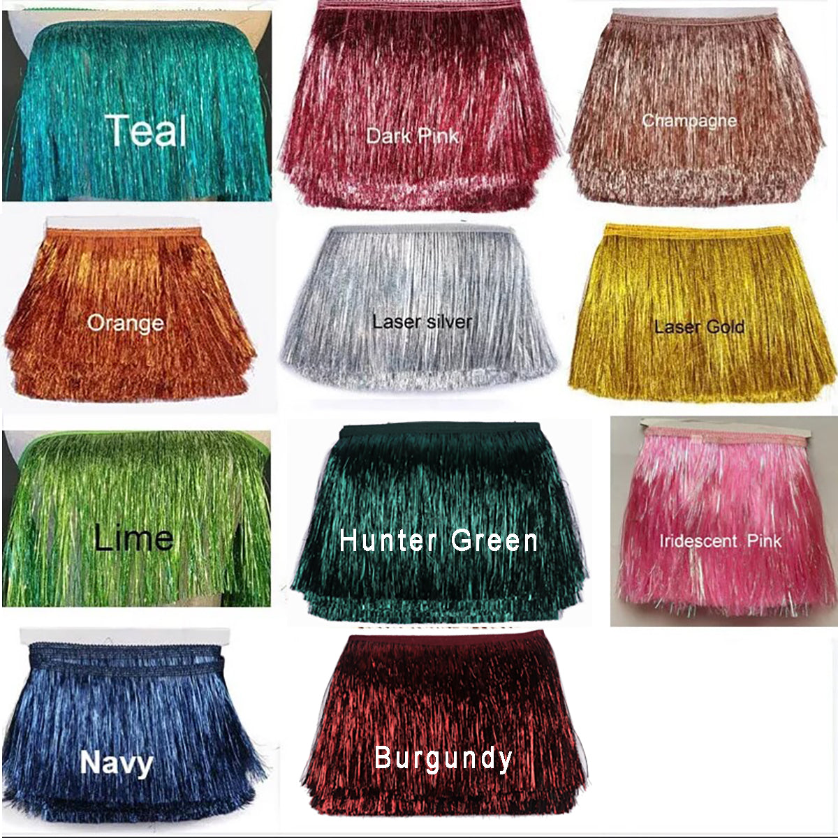 10 yards Tinsel Fringe Trim 4 Inch  Wide For Karma Jacket U PICK