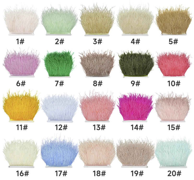 Wholesale Natural Ostrich Feathers Trims Fringe 5" wide -U PICK