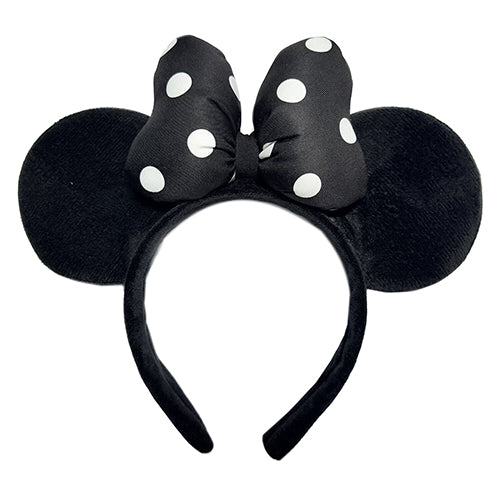 Handmade Mouse Ears Headband Polka Dots Bow-Black Dots