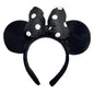 Handmade Mouse Ears Headband Polka Dots Bow-Black Dots