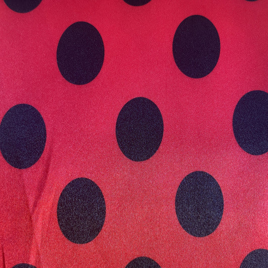 Large Polka Dots Satin Fabric-Red