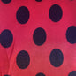 Large Polka Dots Satin Fabric-Red
