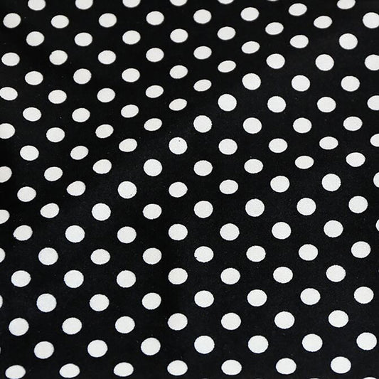 Polka Dots Velvet Fabric-Black