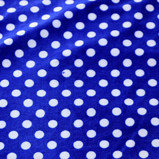 Polka Dots Velvet Fabric-Royal