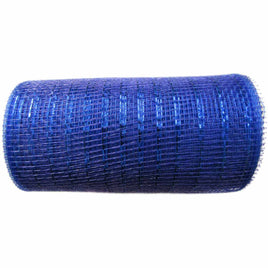 10 inch x 30 feet(10 Yards) Metallic Deco Poly Mesh Ribbon - Royal