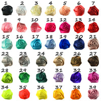 Wholesale 100 Satin Rose Brooch Flowers 2"-U PICK