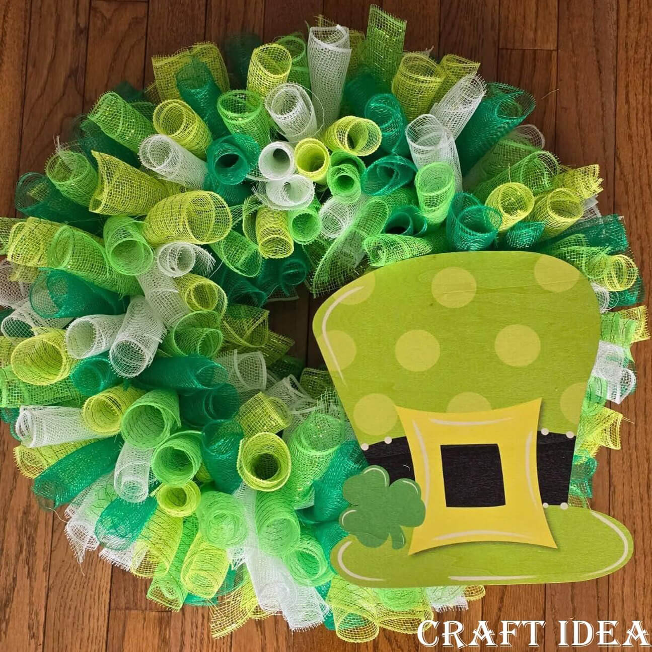 Metallic Poly Mesh Ribbon 6" for  St.Patrick's Day Decoration-4 Pack