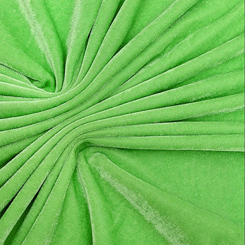 Velvet Sequins Stretch Fabric By The Yard 1 Yard Lime Green