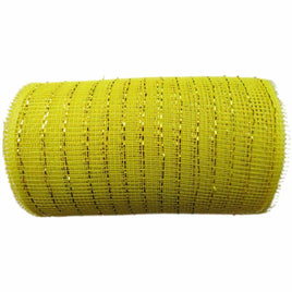 10 inch x 30 feet(10 Yards) Metallic Deco Poly Mesh Ribbon - Yellow