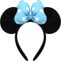 Handmade Mouse Ears Headband Polka Dots Bow-Aqua