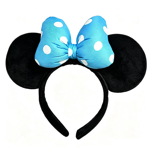Handmade Mouse Ears Headband Polka Dots Bow-Blue Dots