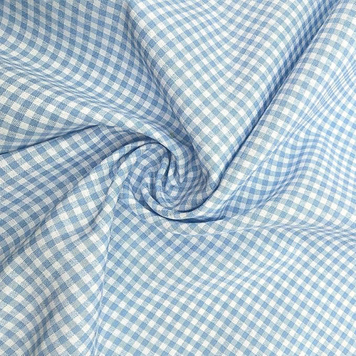 Gingham Fabric by The Yard 57" Wide 100% Cotton (1 Yard,Blue)