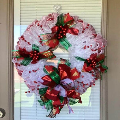 Metallic Poly Mesh Ribbon 10" for Christmas Decoration-4 Pack
