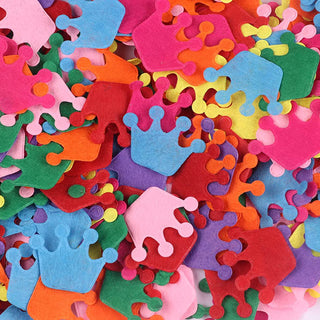 200pcs Felt Crown Fabric Embellishments,1.5 Inch Mix Color
