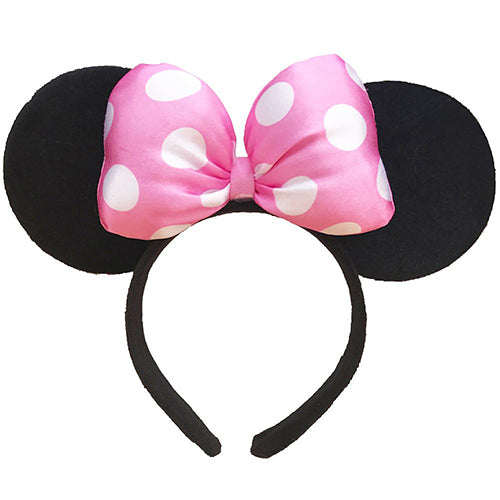 Handmade Mouse Ears Headband Polka Dots Bow-Bubble Pink Dots