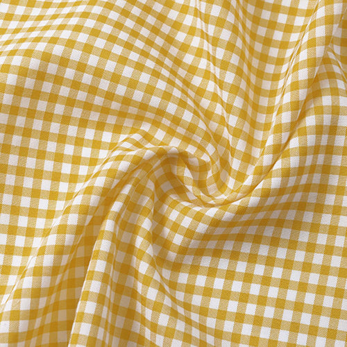 Gingham Fabric by The Yard 57" Wide 100% Cotton (1 Yard,Gold)
