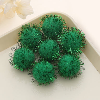 100pcs Glitter Tinsel Pom Balls 1" (25mm) - U Pick