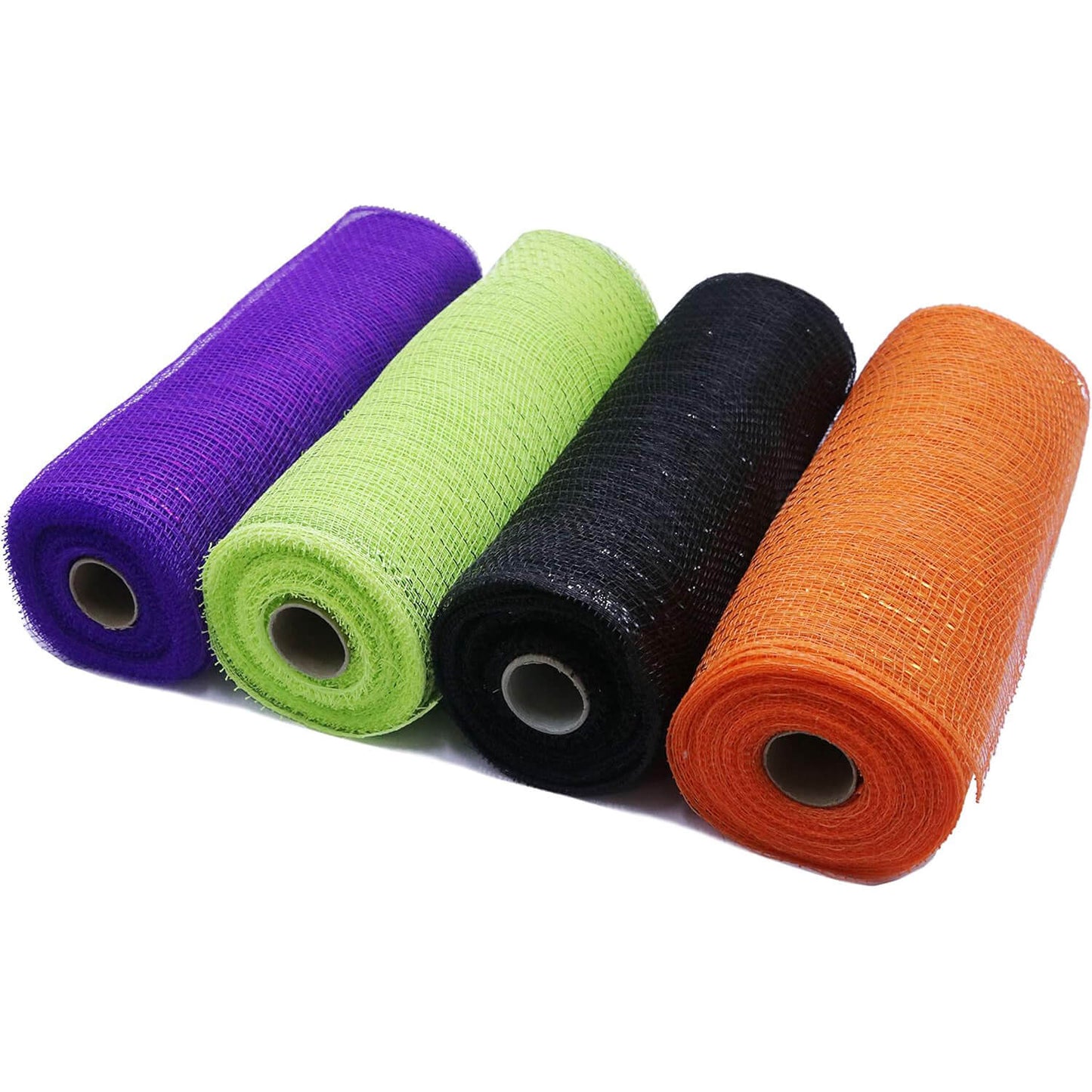 Metallic Poly Mesh Ribbon 6" Halloween Decoration-4 Pack