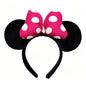Handmade Mouse Ears Headband Polka Dots Bow-Hot Pink