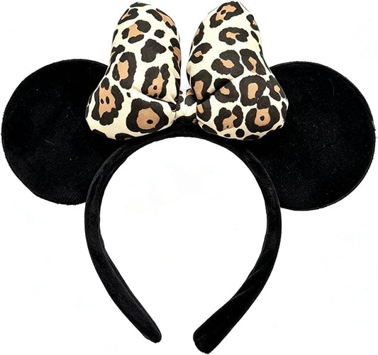Handmade Mouse Ears Headband Polka Dots Bow-Leopard