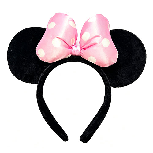 Handmade Mouse Ears Headband Polka Dots Bow-Light Pink Dots