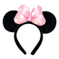 Handmade Mouse Ears Headband Polka Dots Bow-Light Pink Dots