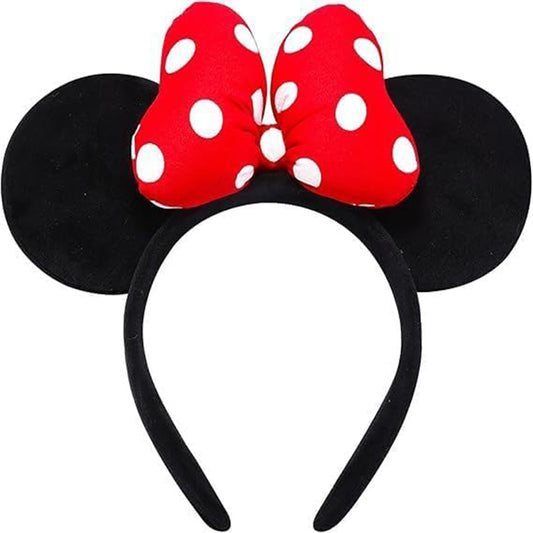 Handmade Mouse Ears Headband Polka Dots Bow-Red Dots